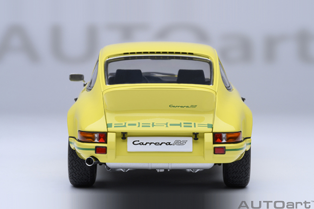 78033 1/18 PORSCHE 911 CARRERA 2.7 RS (LIGHT YELLOW/GREEN STRIPES)