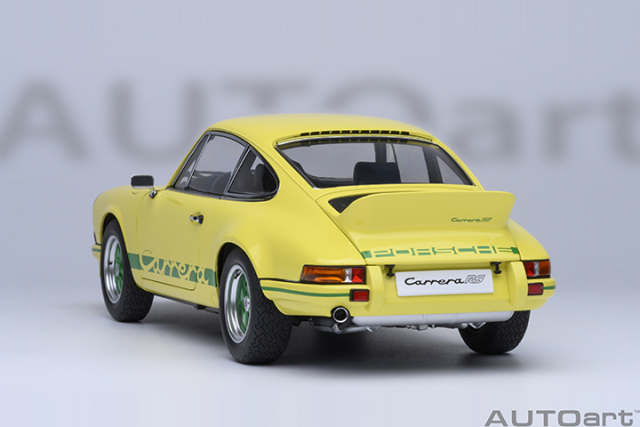 78033 1/18 PORSCHE 911 CARRERA 2.7 RS (LIGHT YELLOW/GREEN STRIPES)