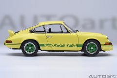 78033 1/18 PORSCHE 911 CARRERA 2.7 RS (LIGHT YELLOW/GREEN STRIPES)