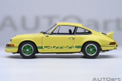 78033 1/18 PORSCHE 911 CARRERA 2.7 RS (LIGHT YELLOW/GREEN STRIPES)
