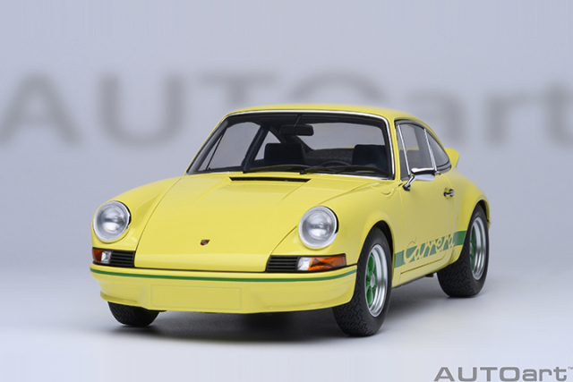 78033 1/18 PORSCHE 911 CARRERA 2.7 RS (LIGHT YELLOW/GREEN STRIPES)