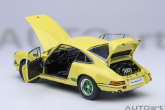78033 1/18 PORSCHE 911 CARRERA 2.7 RS (LIGHT YELLOW/GREEN STRIPES)
