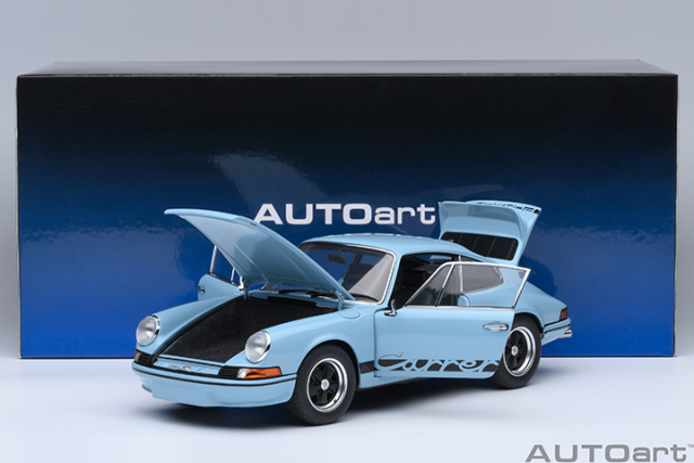 78032 1/18 PORSCHE 911 CARRERA 2.7 RS (GULF BLUE/BLACK STRIPES)