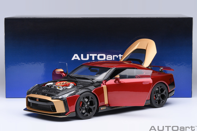 77514 1/18 NISSAN GT-R50 BY ITALDESIGN (METALLIC RED / GOLD)