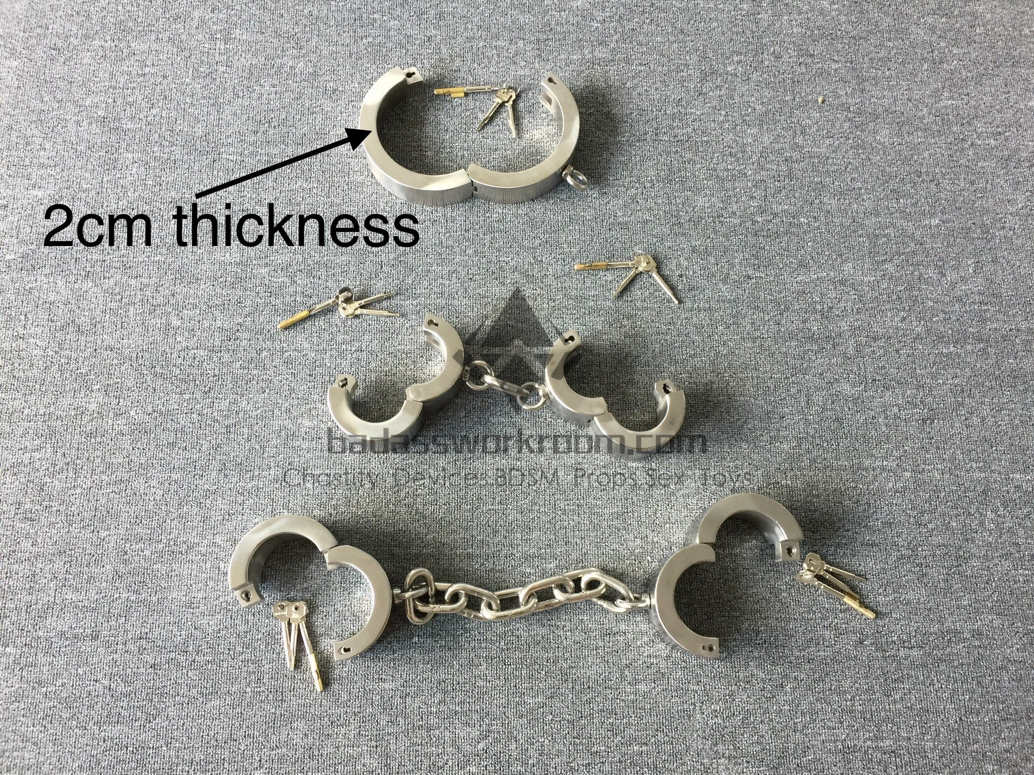 Super Heavy Stainless Steel Bondage Restraints Cuffs Kit,Bondage Restraint