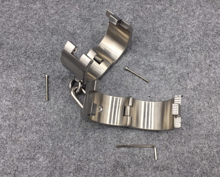 Customizable 40mm Height Stainless Steel Handcuffs and Ankle Cuffs Using Screw Lock for BDSM