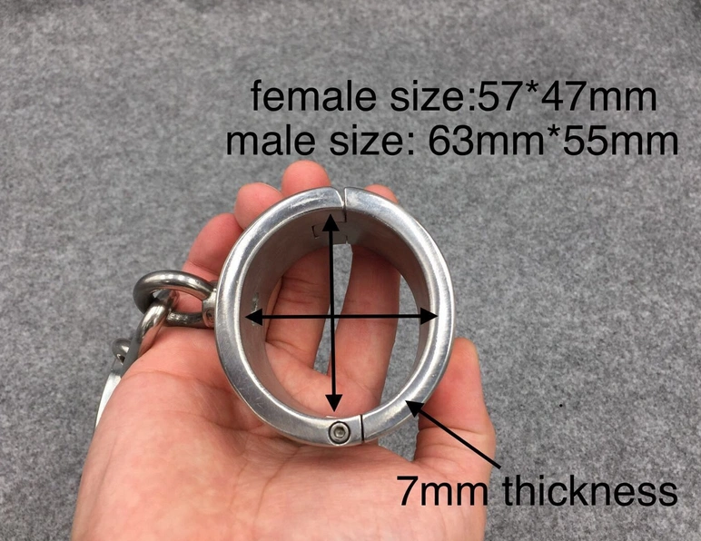 Customizable 40mm Height Stainless Steel Handcuffs and Ankle Cuffs Using Screw Lock for BDSM