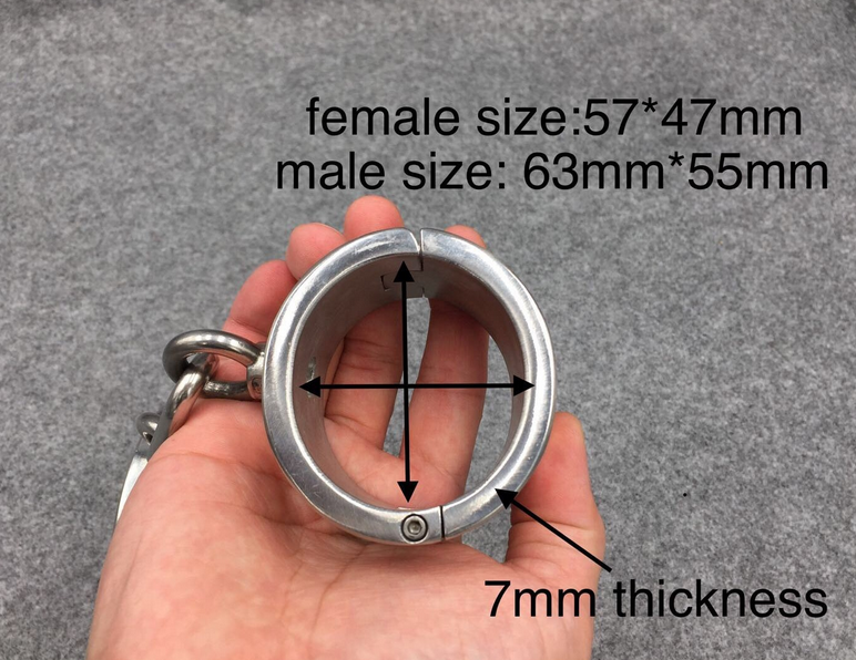 Customizable 40mm Height Stainless Steel Handcuffs and Ankle Cuffs Using Screw Lock for BDSM