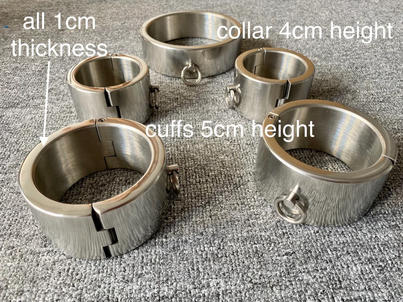 1CM Thickness Heavy Cuffs Set Steel Bondage Kit