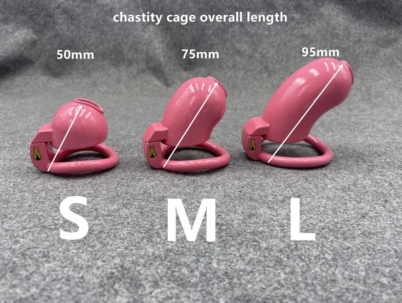 Male Chastity Device Pink Resin Cock Cage 3 Lengths Optional