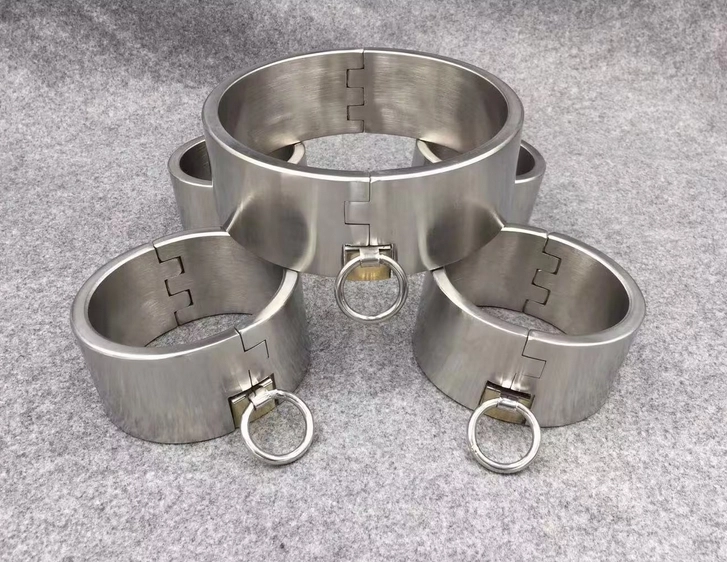 Customizable 3CM/5CM Height Stainless Steel Bondage Restraints Kit Heavy Duty BDSM Gear Collar Handcuffs Ankle Cuffs