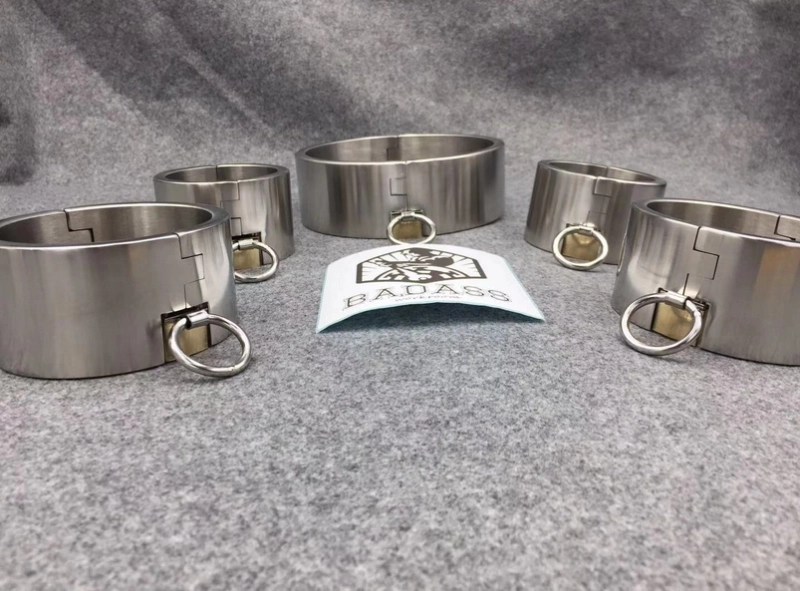 Customizable 3CM/5CM Height Stainless Steel Bondage Restraints Kit Heavy Duty BDSM Gear Collar Handcuffs Ankle Cuffs