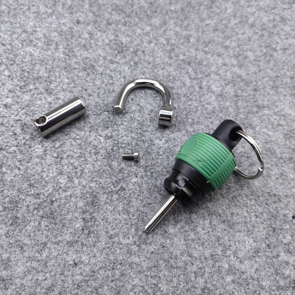 Titanium D Ring PA Lock locked by screw