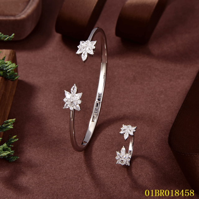 wholesale price Sterling Silver 925 Jewelry bangle ring set