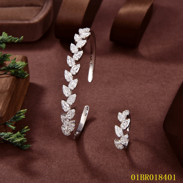 Hot Style Wholesale Sterling Silver 925 Jewelry bangle ring set