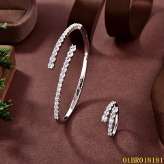 Wholesale High End Quality Sterling Silver 925 Jewelry bangle ring set