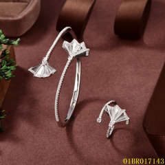 Quality Wholesale Unique Design Sterling Silver 925 Jewelry Bangle set