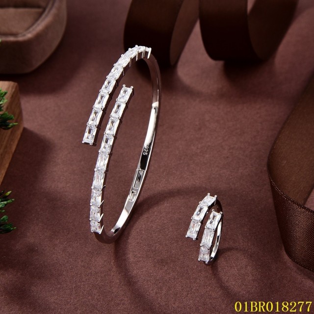 Wholesale High End Quality Sterling Silver 925 Jewelry bangle ring set