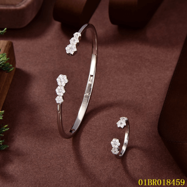 Factory Wholesale Sterling Silver 925 Jewelry bangle ring set