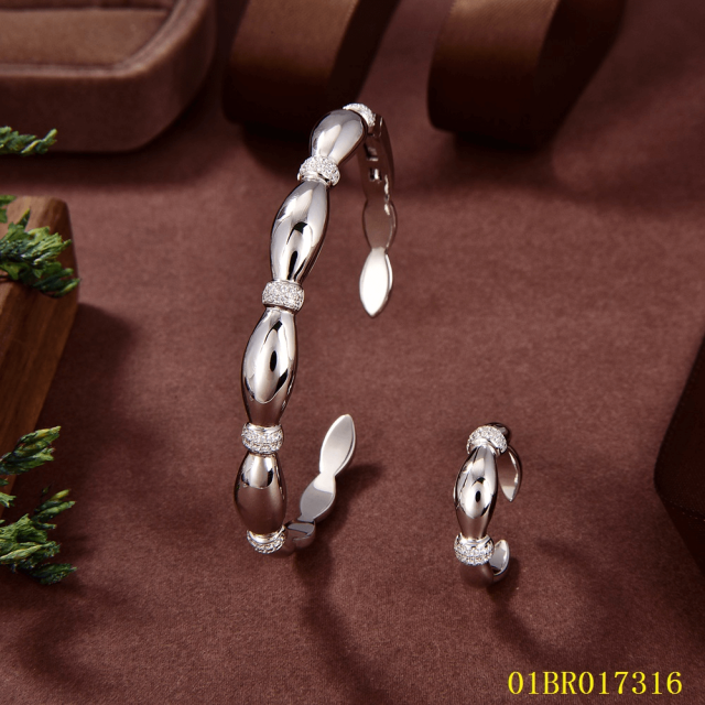 Quality Factory Supply New Design Sterling Silver 925 Jewelry bangle ring set