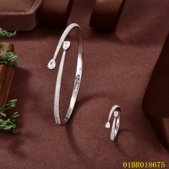 Factory Wholesale Sterling Silver 925 Jewelry bangle ring set