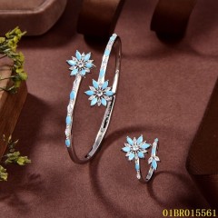 Unique Design Fashion Sterling Silver 925 Jewelry Bangle set