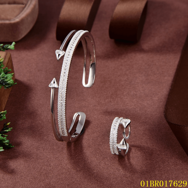Unique Design Fashion Sterling Silver 925 Jewelry Bangle set