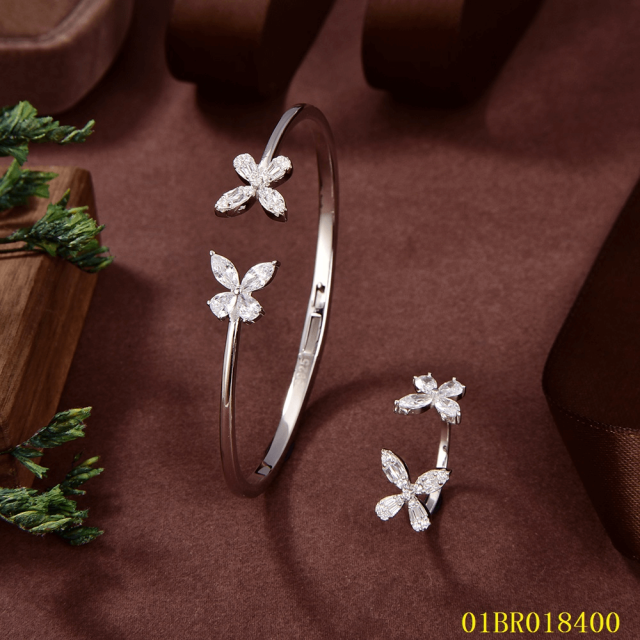 China Wholesale Factory Sterling Silver 925 Jewelry bangle ring set