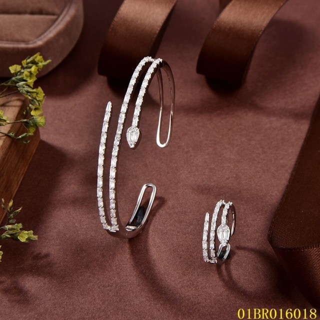Unique Design Fashion Sterling Silver 925 Jewelry Bangle set
