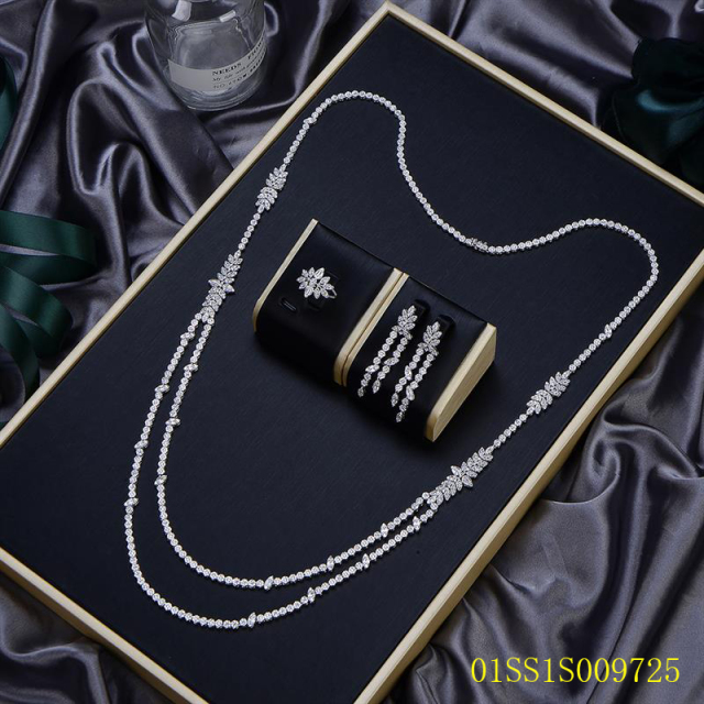 Hot Style Wholesale Sterling Silver 925 jewelry Long Chain Necklace Set