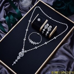 wholesale price Sterling Silver 925 jewelry Long Chain Necklace Set