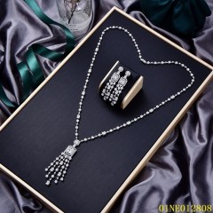 Hot Fashion Sterling Silver 925 jewelry Long Chain Necklace Set