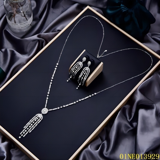 Direct Selling Sterling Silver 925 jewelry Long Chain Necklace Set