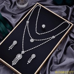 Hot Fashion Sterling Silver 925 jewelry Long Chain Necklace Set