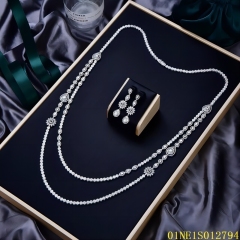 Popular Wholesale Designer Sterling Silver 925 jewelry Long Chain Necklace Set