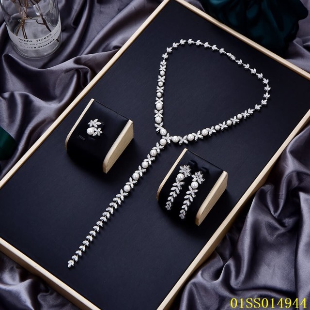 Quality Wholesale Unique Design Sterling Silver 925 jewelry Long Chain Necklace Set