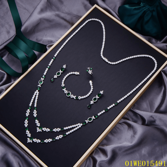 Hot Style Wholesale Sterling Silver 925 jewelry Long Chain Necklace Set