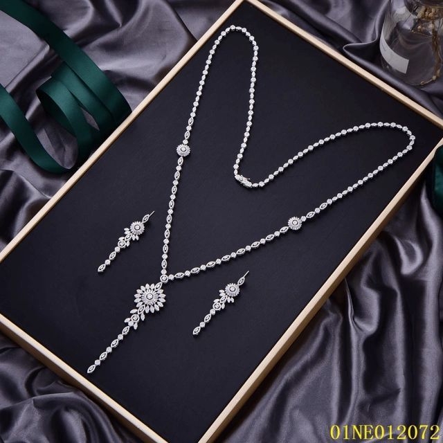 New Arrivals Sterling Silver 925 jewelry Long Chain Necklace Set