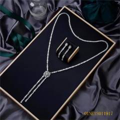 Wholesale Fashion Sterling Silver 925 jewelry Long Chain Necklace Set