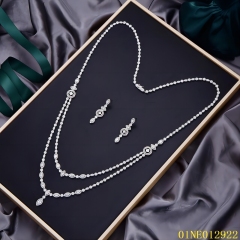 Classic Hot Sale Sterling Silver 925 jewelry Long Chain Necklace Set