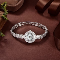 Delicate Charm: Smart And Luxurious 925 Sterling Silver Zircon Women's Watch