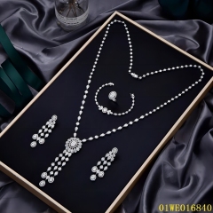 Factory Wholesale Sterling Silver 925 jewelry Long Chain Necklace Set