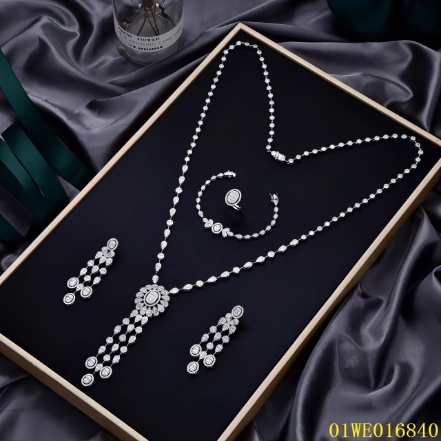 Factory Wholesale Sterling Silver 925 jewelry Long Chain Necklace Set