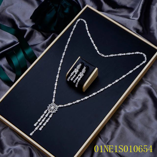 Hot Fashion Sterling Silver 925 jewelry Long Chain Necklace Set