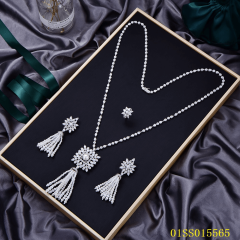 Wholesale Fashion Sterling Silver 925 jewelry Long Chain Necklace Set