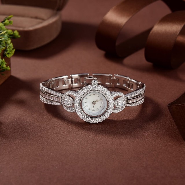 Exquisite Life: 925 Sterling Silver Zircon Women's Watch, A Premium Choice