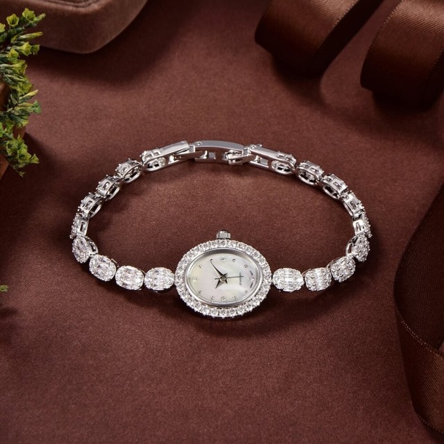 Sparkling: 925 Sterling Silver Zircon Watch, The Best Interpretation Of Female Charm