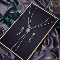 Wholesale Fashion Sterling Silver 925 jewelry Long Chain Necklace Set