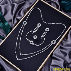 Hot Style Wholesale Sterling Silver 925 jewelry Long Chain Necklace Set