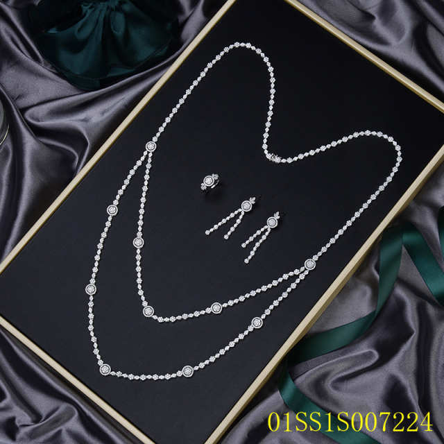 Hot Style Wholesale Sterling Silver 925 jewelry Long Chain Necklace Set